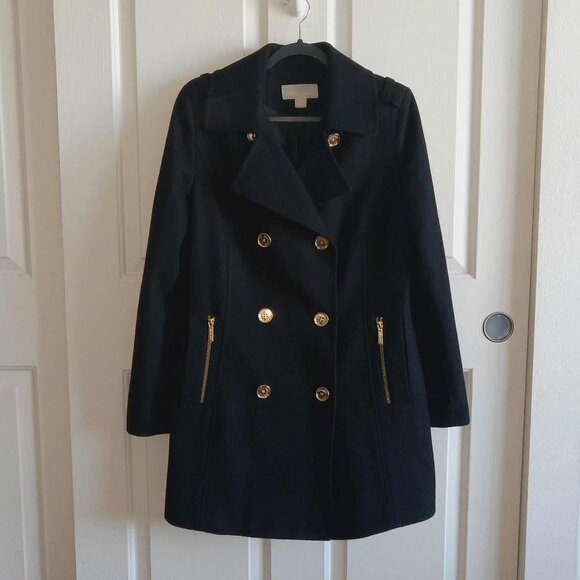 Michael Kors Wool Blend Double Breasted Pea Coat - Picture 1 of 10
